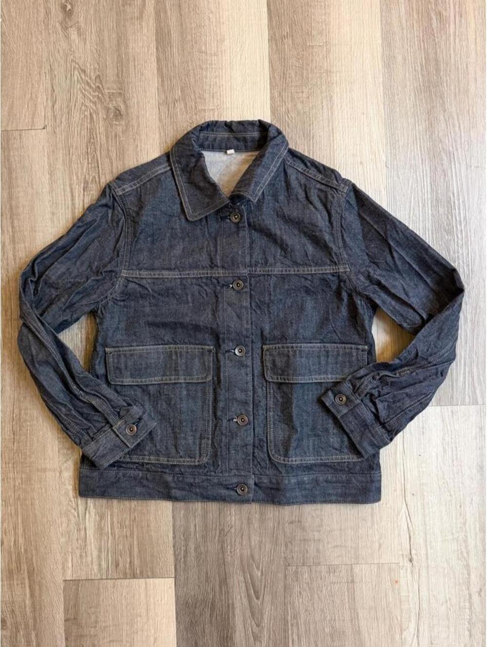 Muji selvedge Black denim jacket, size M  #denim